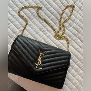 Reposhing this item. Real leather! Cross body YSL bag.